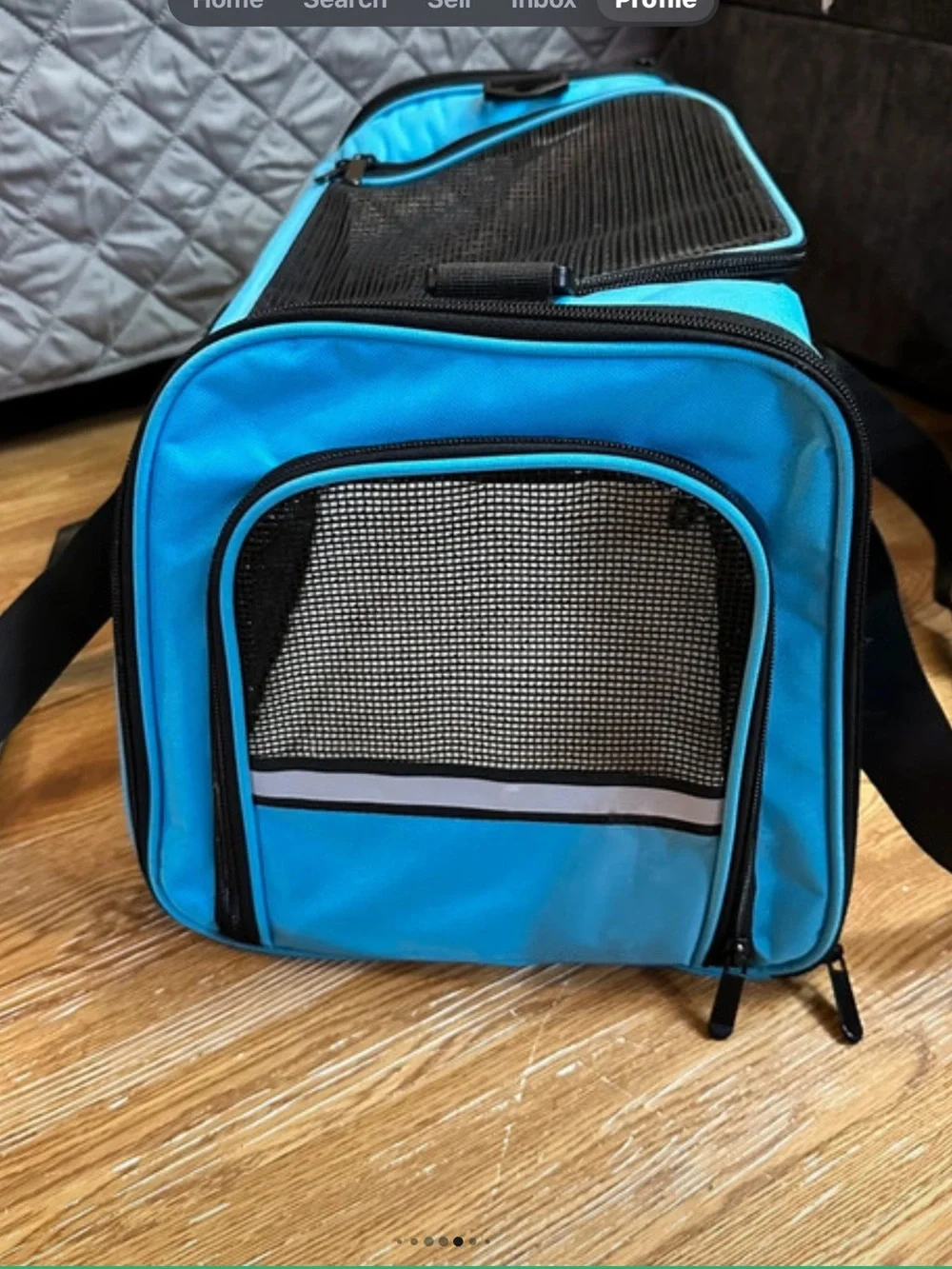 “Like New”. Excellent Condition! Foldable Blue Small Cat/Dog Pet Carrier.